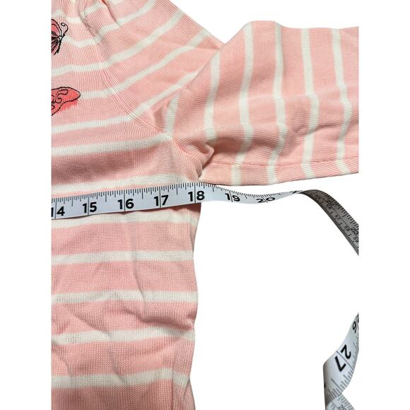 Talbots Pink Striped Butterfly Sweater Size Medium Petite Lightweight Spring NWT - Picture 5 of 6